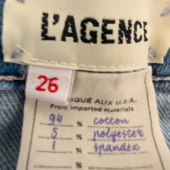 L'AGENCE Nadia Straight Cropped Jeans Rockford Light Wash Denim Sz 26 High Rise - Picture 8 of 13
